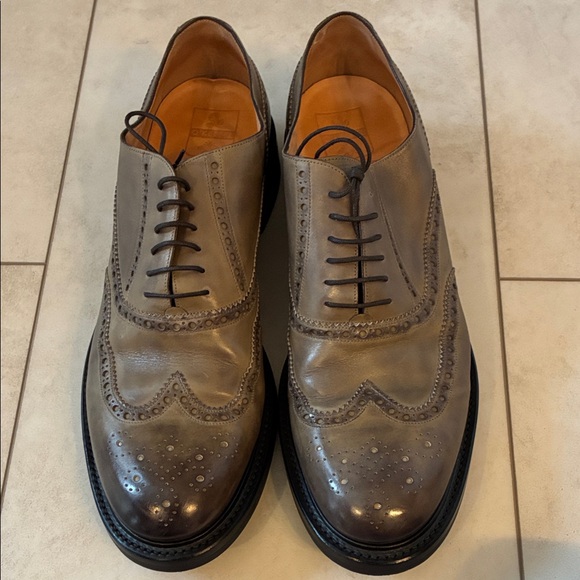Okeeffe Men's Classic Gray Brogue Shoes Size 12